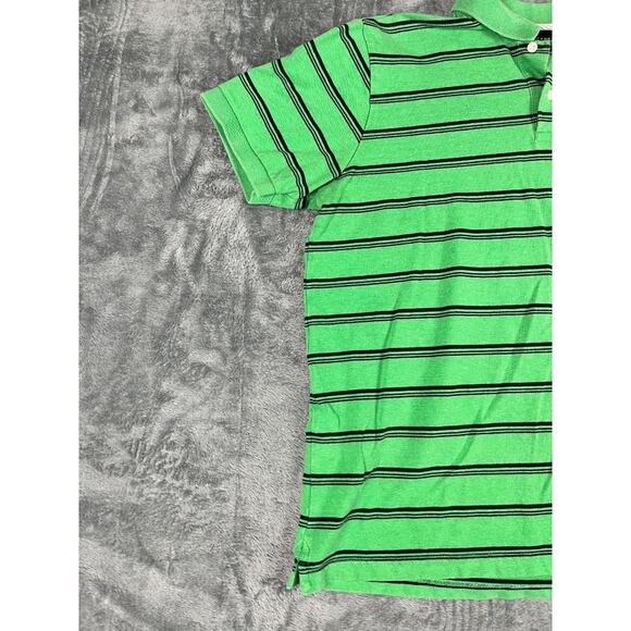 Chaps Men's Green Black Striped Short Sleeve Polo Shirt Size M - Picture 5 of 9